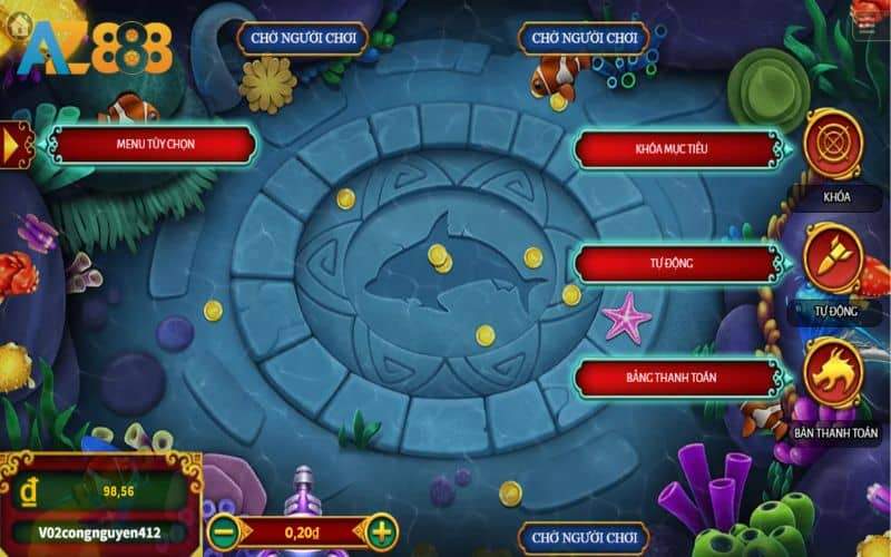 Giao diện trong game bắn cá Thủy Quái Giao diện trong game bắn cá Thủy Quái